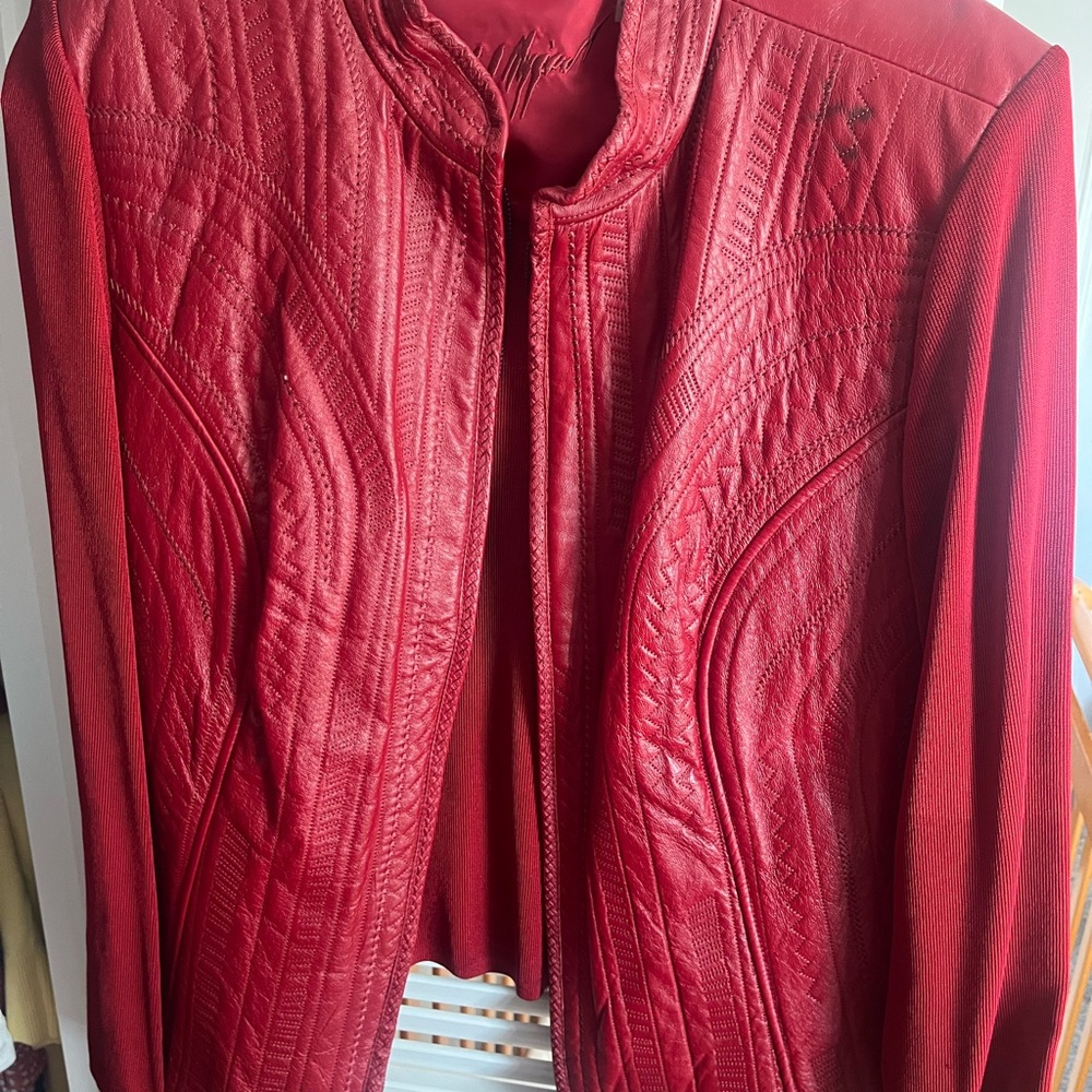 Peter Nygard Vintage Bold Red Leather Jacket